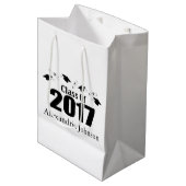 Klasse van 2017 Afstuderen cadeau (zwarte Petten) Medium Cadeauzakje (Voorkant Gekanteld)