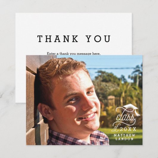 Klasse van 2017 Afstuderen Foto Dank U Nota Kaart (Voorkant / Achterkant)