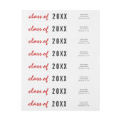 Klasse van 2017 afstuderen handgeschreven rood, zw (Vel)