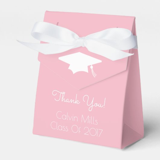 Klasse van 2017 Afstuderen voor roze dozen Bedankdoosjes (Voorkant Zijde)