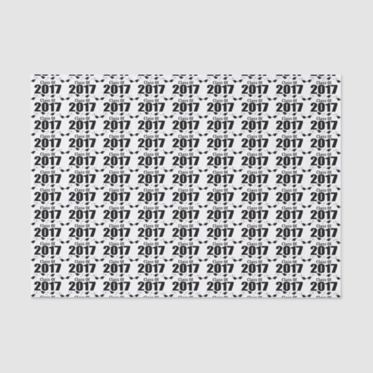 Klasse van 2017 Afstuderen-weefselpapier (zwarte P Tissuepapier (Voorkant)