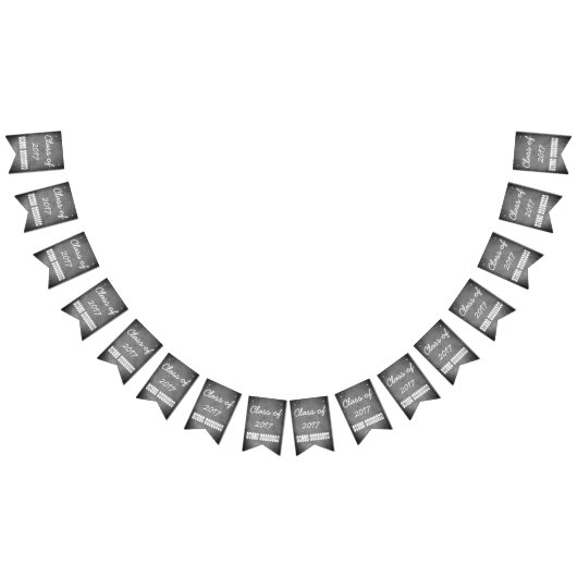 Klasse van 2017 Black White Chalkboard Typografie Vlaggetjes (Alle)