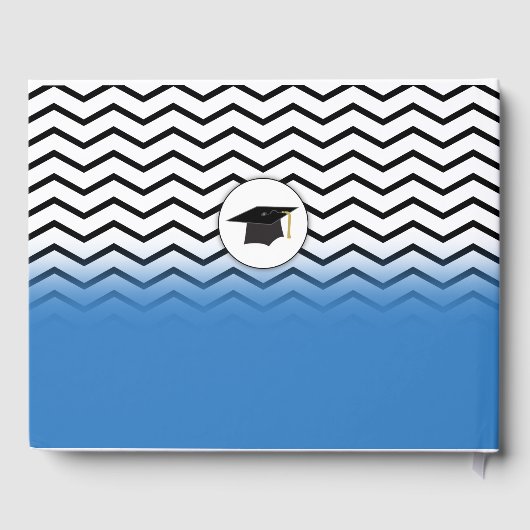 Klasse van 2017 Blue en Black Chevrons Afstuderen Gastenboek (Achterkant)