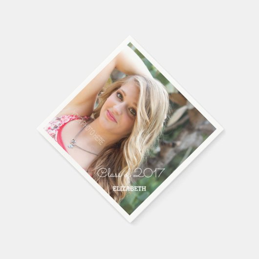 Klasse van 2017 Foto Afstuderen Gepersonaliseerd Servetten (Hoek)