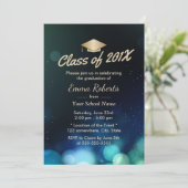 Klasse van 2017 Gold Afstudeerder Pet modern Afstu Kaart (Staand voorkant)