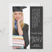 Klasse van 2017 Graduation Party Chalkboard Portre Kaart (Achterkant)