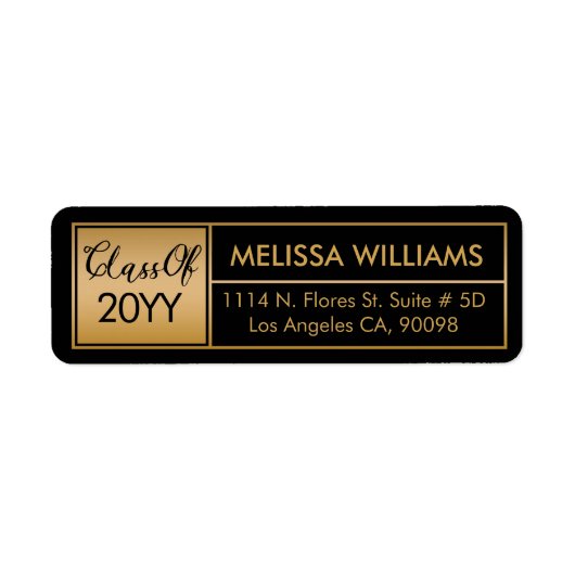 Klasse van 2017 Modern Geometric Gold Lijst Etiket (Voorkant)