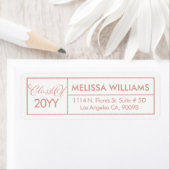 Klasse van 2017 Modern Geometric Roos-Gold Lijst Etiket (Insitu)