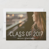 Klasse van 2017 | Moderne typografie Foto Afstudee Kaart (Voorkant)