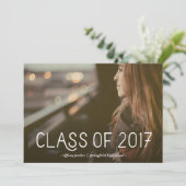 Klasse van 2017 | Moderne typografie Foto Afstudee Kaart (Staand voorkant)