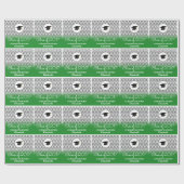 Klasse van 2017 Zigzag Green Personalized Afstuder Cadeaupapier (Vlak)