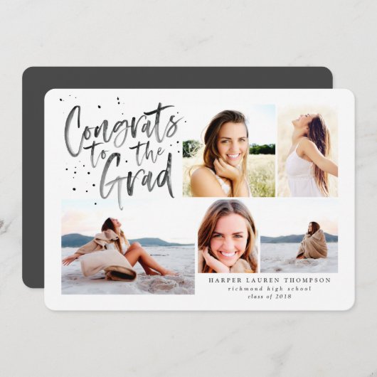 Klasse van 2018 afstuderen foto-uitnodiging kaart (Voorkant / Achterkant)