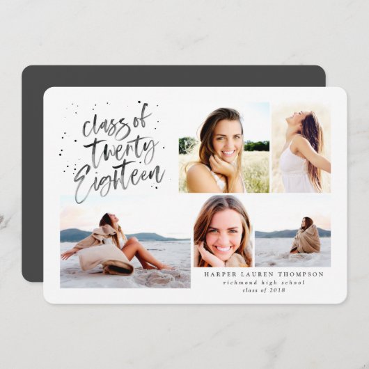 Klasse van 2018 afstuderen foto-uitnodiging kaart (Voorkant / Achterkant)