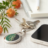 Klasse van 2018 Afstuderen Goud, Groen en Zwart Sleutelhanger (Zijkant)