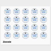 Klasse van 2018 Afstuderen gunst (blauw / zwart) Ronde Sticker (Vel)