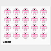 Klasse van 2018 Afstuderen gunst (Hot Pink / Black Ronde Sticker (Vel)