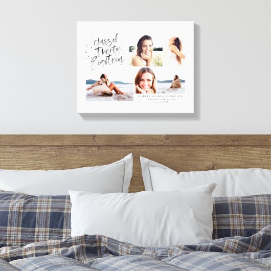 Klasse van 2018 afstuderen multifotocanvas canvas afdruk (Insitu (Slaapkamer))