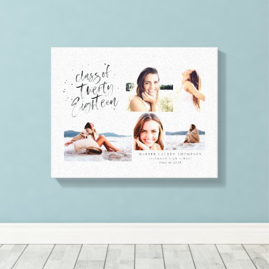 Klasse van 2018 afstuderen multifotocanvas canvas afdruk (Insitu (Houten vloer))