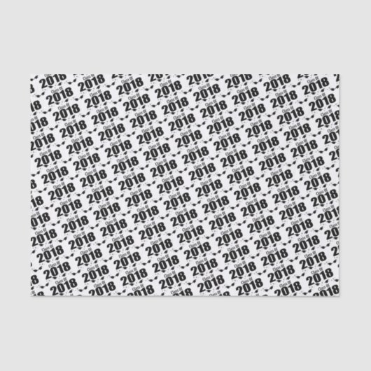 Klasse van 2018 Afstuderen-weefselpapier (zwarte P Tissuepapier (Voorkant)
