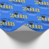 Klasse van 2018 | Blauw en goud Cadeaupapier (Hoek)
