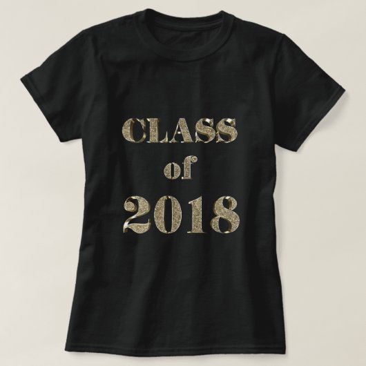 Klasse van 2018 Elegant Gold Glitter Typografie T-shirt (Design voorkant)