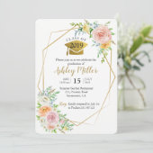 Klasse van 2018 Floral blush gold Graduation Party Kaart (Staand voorkant)