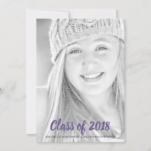 Klasse van 2018 Foto-aankondigingen Afstuderen Kaart (Voorkant)