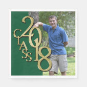 Klasse van 2018 Groen en Goud Afstudeerder Foto Servetten (Voorkant)