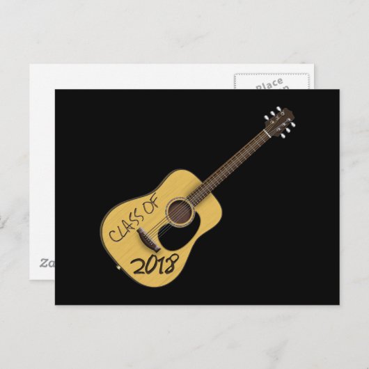 Klasse van 2018 Guitar Briefkaart (Voorkant / Achterkant)