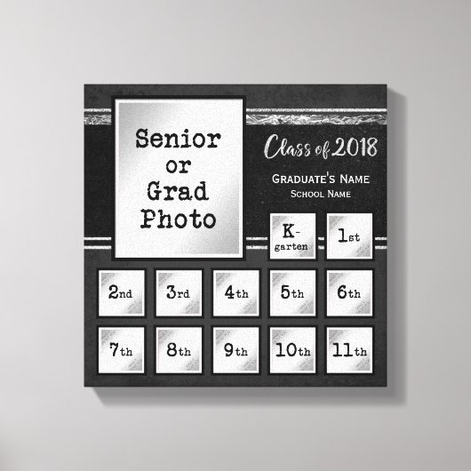 Klasse van 2018 K-12 Foto Keepsake Canvas Afdruk (Voorkant)