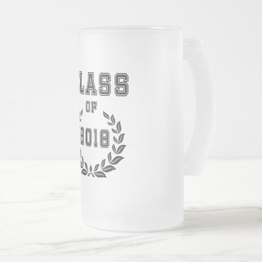 Klasse van 2018 matglas bierpul (Voorkant rechts)