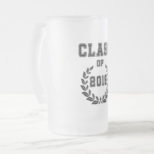 Klasse van 2018 matglas bierpul (Voorkant links)