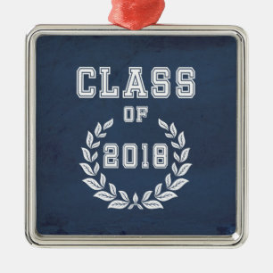Klasse van 2018 metalen ornament