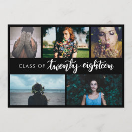 Klasse van 2018 | Modern Black Afstuderen vijf fot Kaart