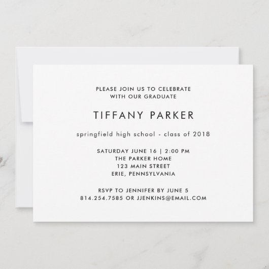 Klasse van 2018 | Moderne typografie Foto Afstudee Kaart (Achterkant)