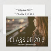 Klasse van 2018 | Moderne typografie Foto Afstudee Kaart (Voorkant / Achterkant)