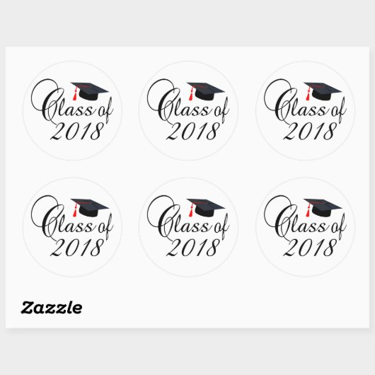Klasse van 2018 ronde sticker (Vel)