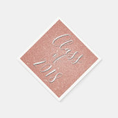 Klasse van 2018 Roos Gold - Blush Pink Glitter Servet (Hoek)