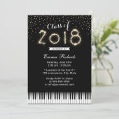 Klasse van 2018 Sparkler Music Graduation Party Kaart (Staand voorkant)