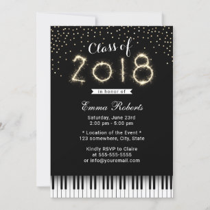 Klasse van 2018 Sparkler Music Graduation Party Kaart