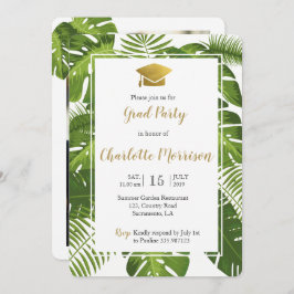 Klasse van 2018 tropische groene goudfotokaart kaart