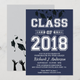 Klasse van 2018 Zilveren en Blauwe Afstudeerder Pa Kaart