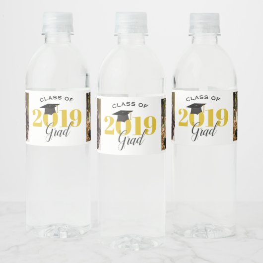 Klasse van 2019 | 2 foto's Afstuderen Waterfles Etiket (Flessen)