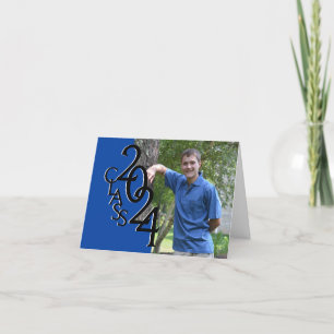 Klasse van 2019 Afstuderen Blauw Dank u Foto Bedankkaart