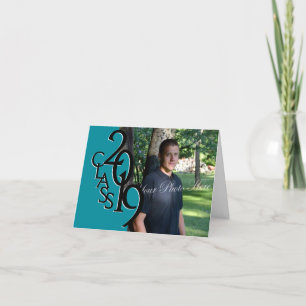 Klasse van 2019 Afstuderen Blauwgroen Dank U Foto Bedankkaart