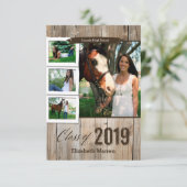 Klasse van 2019 Afstuderen rustieke foto Kaart (Staand voorkant)