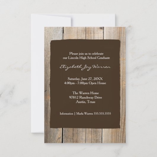 Klasse van 2019 Afstuderen rustieke foto Kaart (Achterkant)