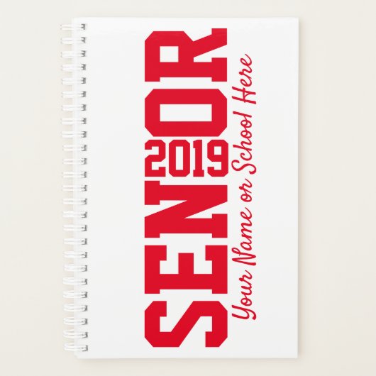 Klasse van 2019 Block Letter Senior Afstuderen Planner (Voorkant)