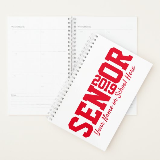 Klasse van 2019 Block Letter Senior Afstuderen Planner (Display)