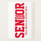 Klasse van 2019 Block Letter Senior Afstuderen Planner (Achterkant)